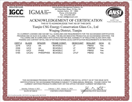 IGCC CERTIFICATION